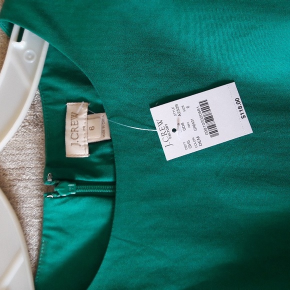 J Crew Green Peplum Dress - Still Has Tags - Picture 3 of 8